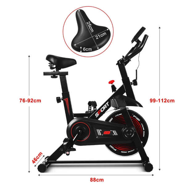 OneTwoFit Health & Fitness OneTwoFit Spinning Bike with LCD Monitor