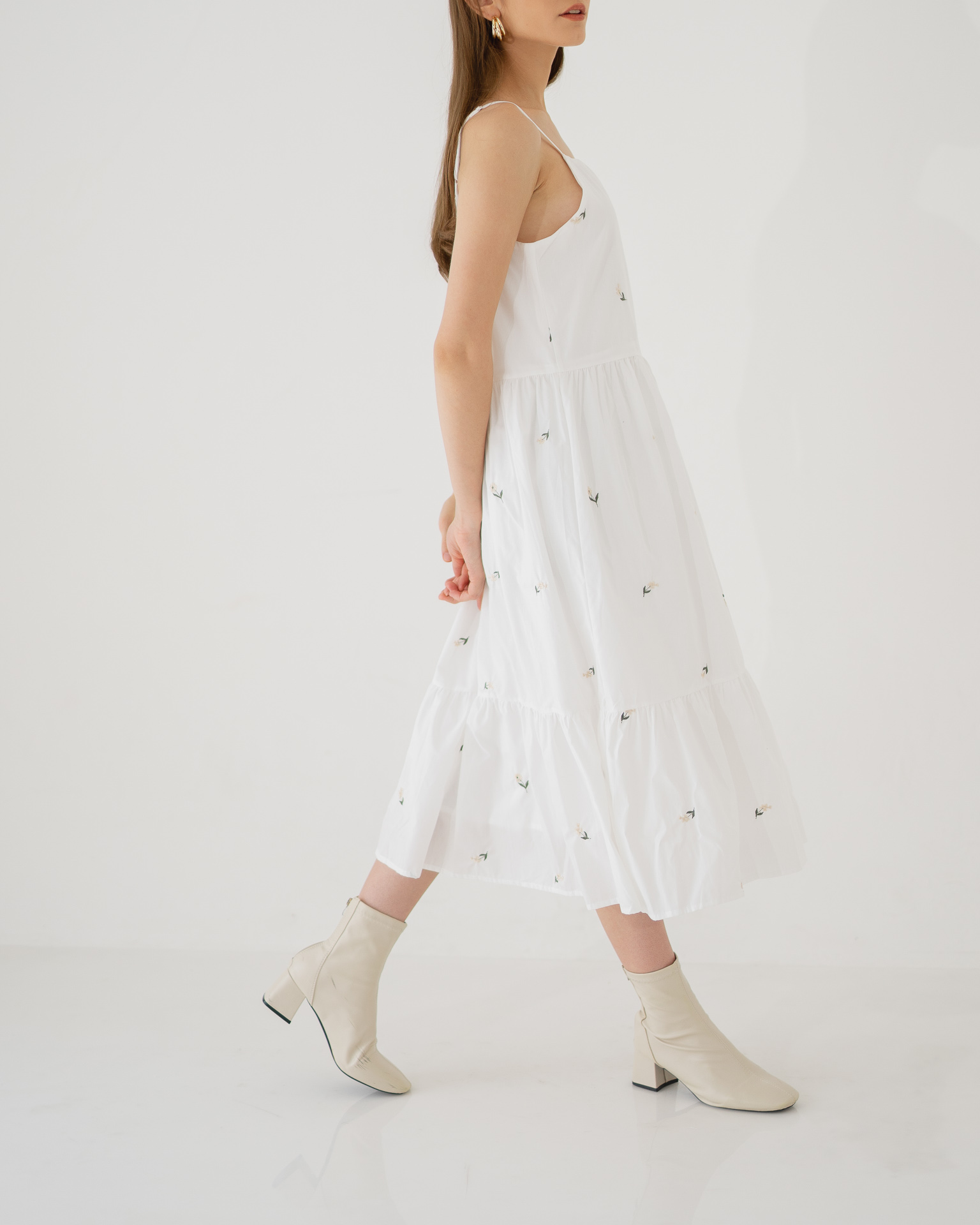 This Is April Dorothy Floral Embroidery Tiered Dress