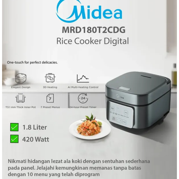 Midea Midea Digital Rice Cooker MRD180T2CDG