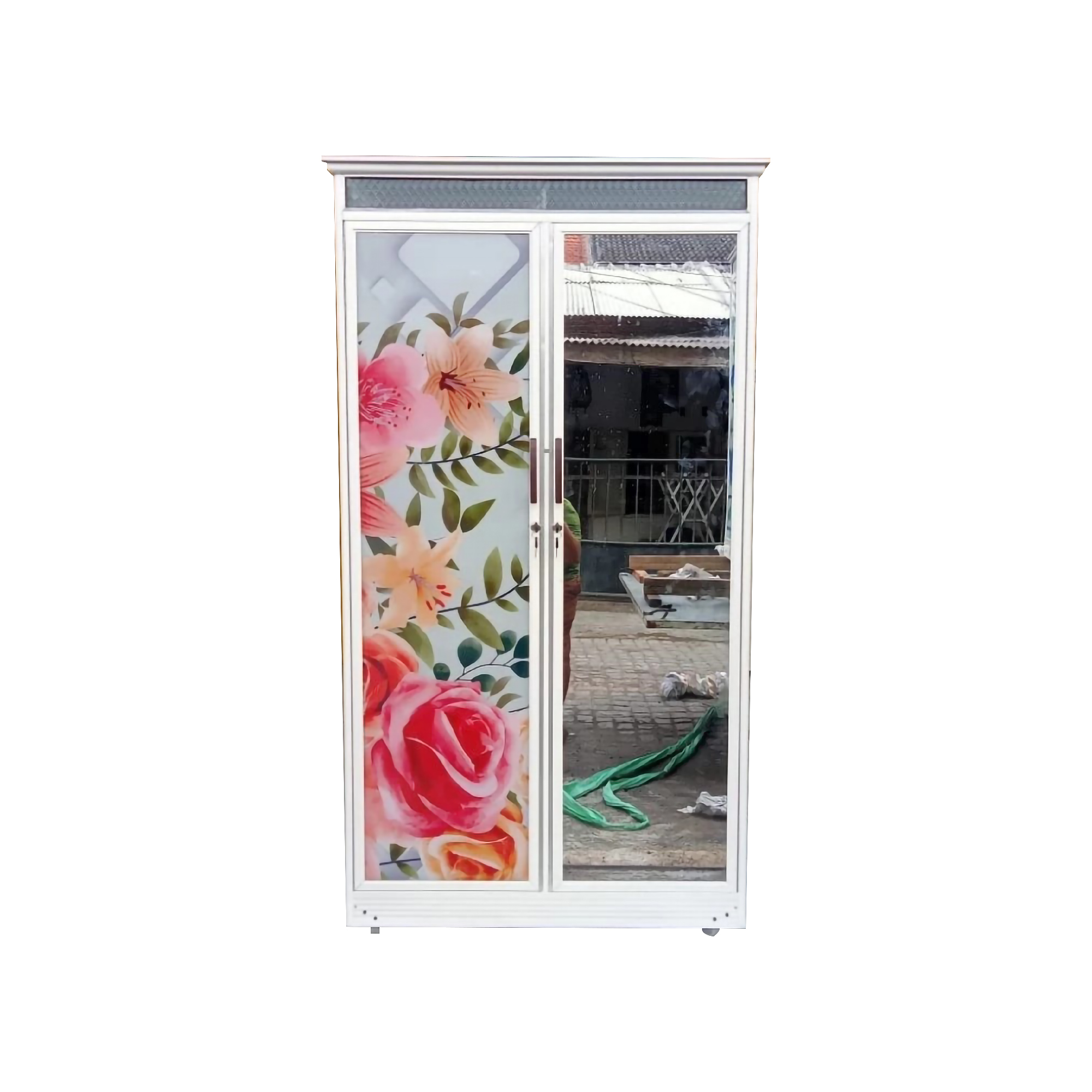 Lemari Baju Aluminium Putih Printing ｜ P2