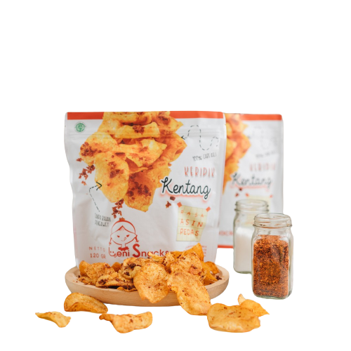 Keripik Kentang Asin Pedas