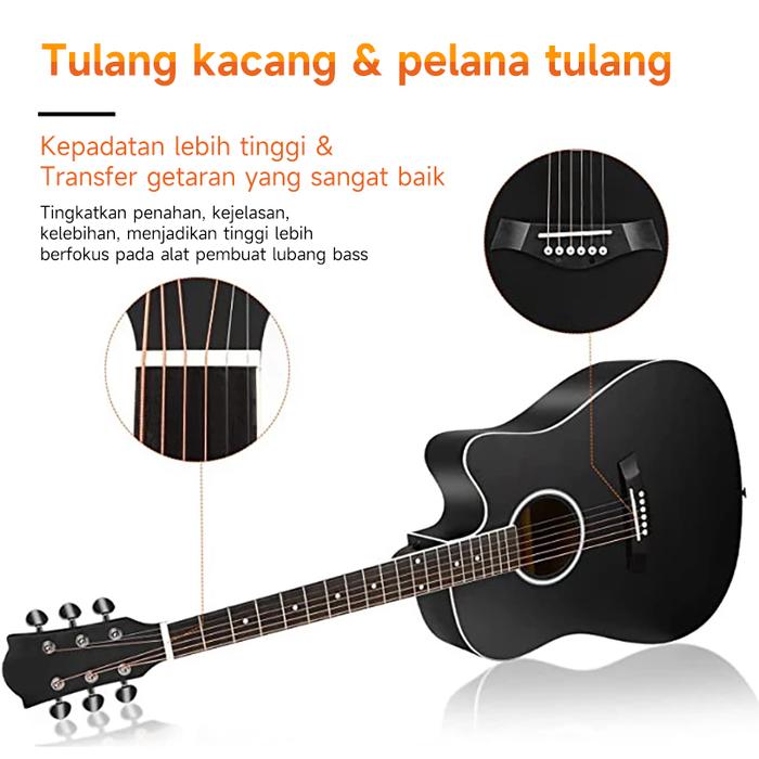 KAWES Low Action Gitar Akustik Elektrik Hitam 41 inch 5