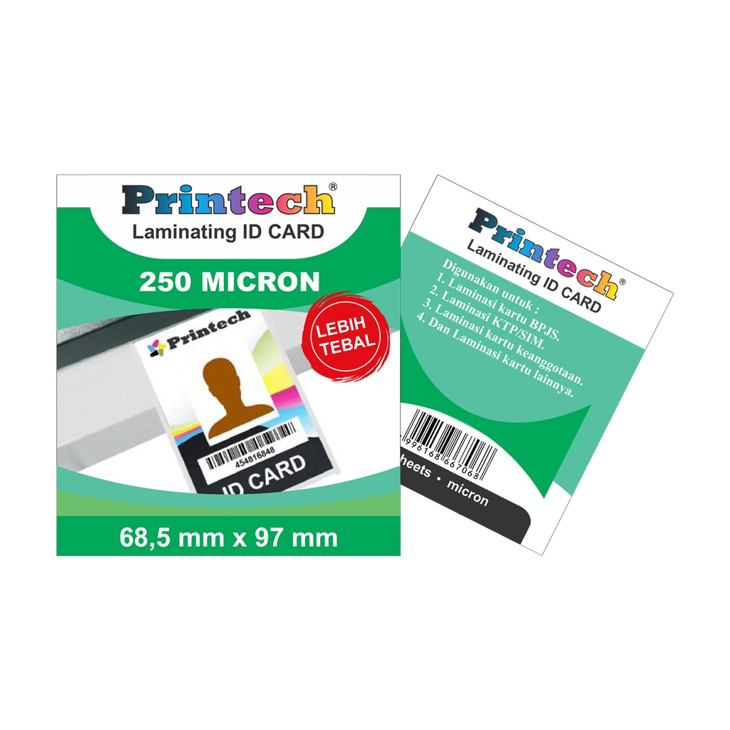 PRINTECH Laminating Film ID Card 250 Micron 06005
