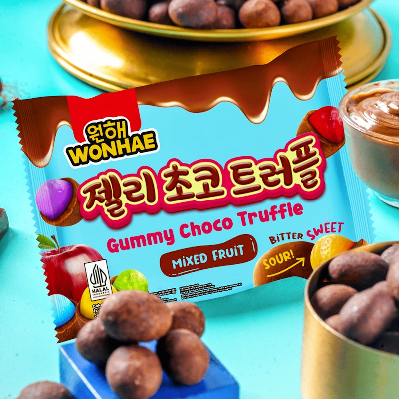 Gummy Choco Ball Truffle Mixed Fruit 4