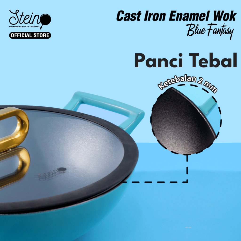 Stein Perkasa International STEIN Cast Iron Enamel Wok