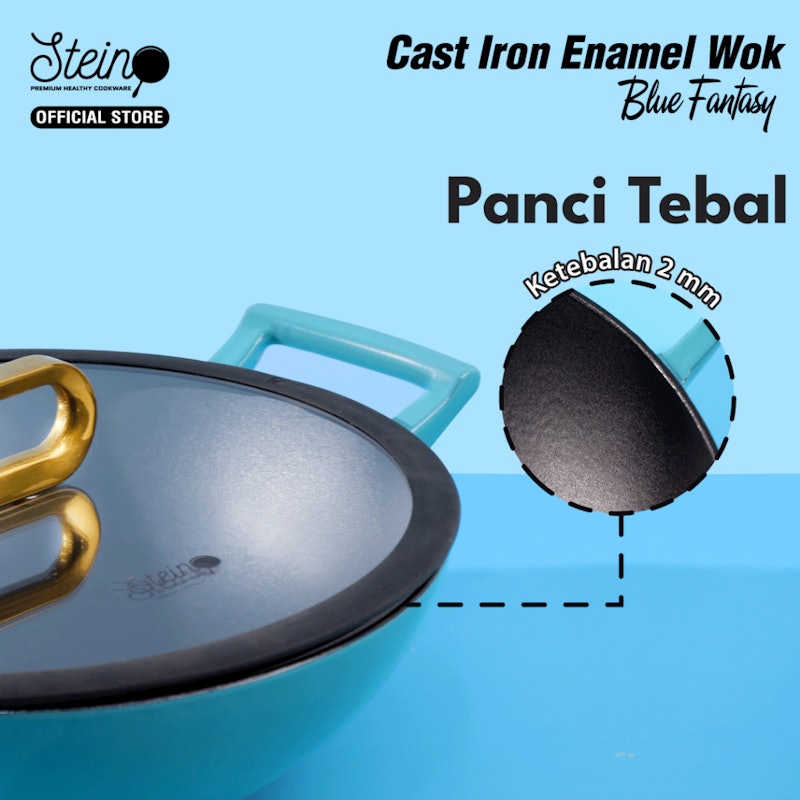 STEIN Cast Iron Enamel Wok 2