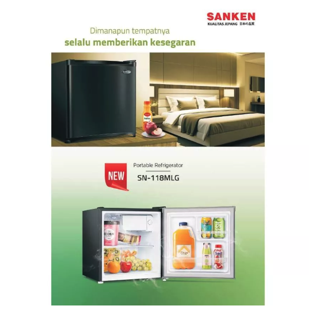 Sanken Argadwija Sanken Kulkas Mini Portable SN-118M-LG