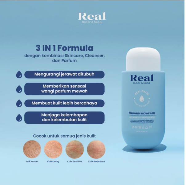 Real Body & Soul Calm Perfumed Shower Gel for Anti Acne