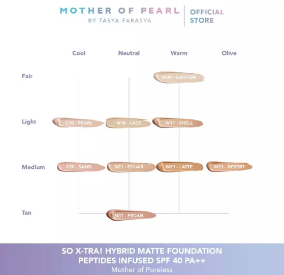 MOP Indonesia Corp Mother of Pearl So X-TRA! Hybrid Matte Foundation N21 Eclair
