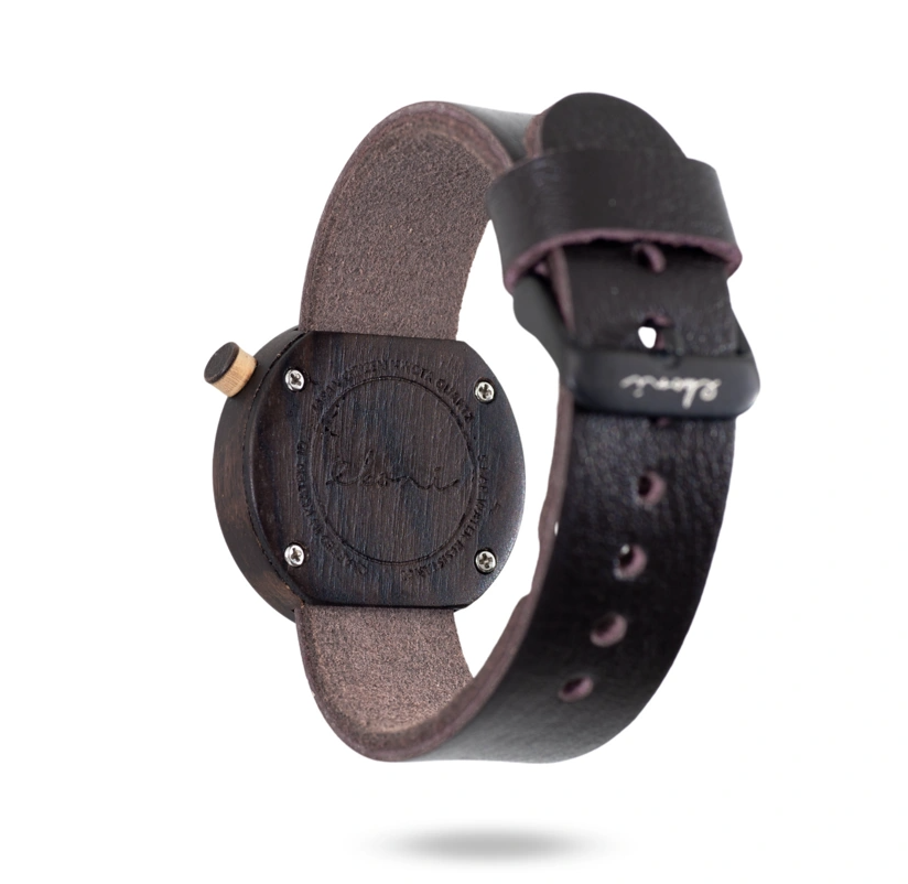 Eboni Jam Tangan Kayu Mini Rosebrown - Dark Brown