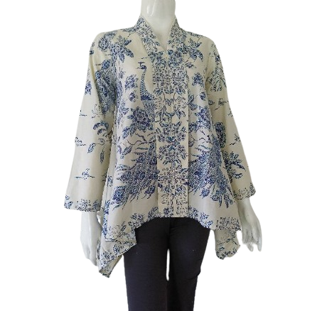 Batik Adriella Solo Kebaya Katun Merak Putih  2