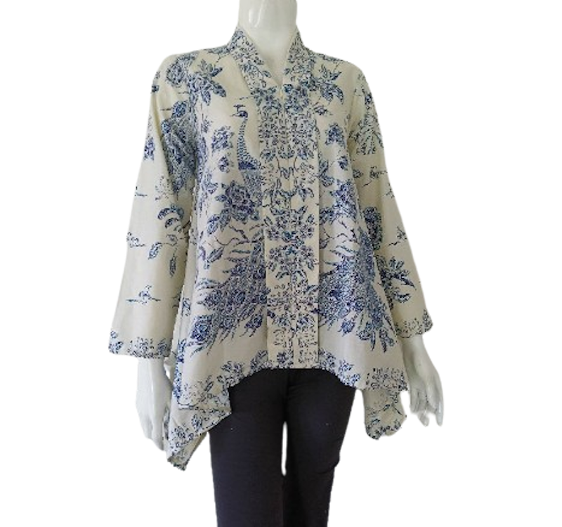 Batik Adriella Solo Kebaya Katun Merak Putih 2