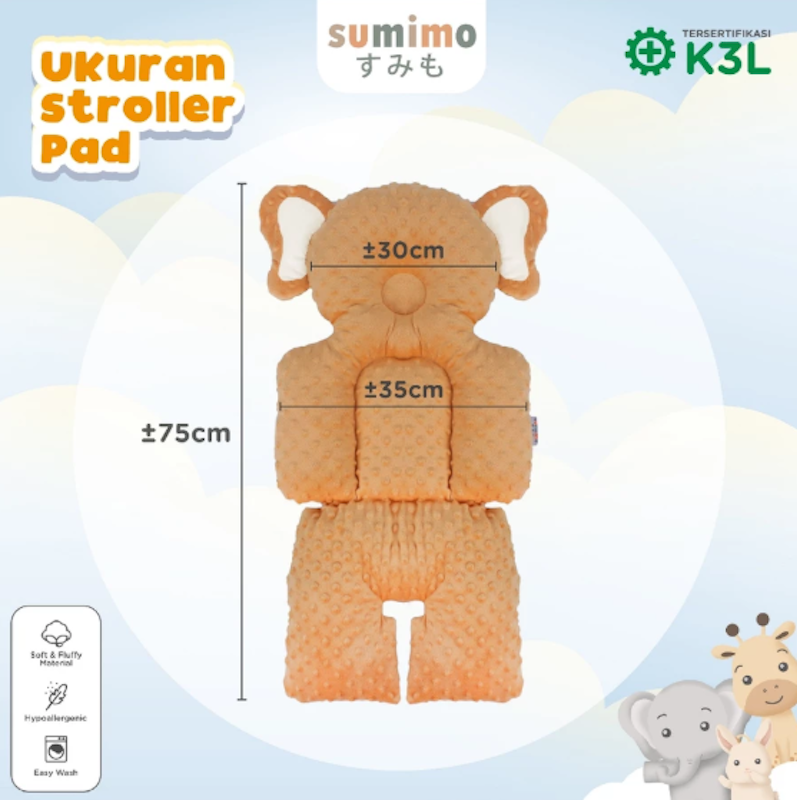 Sumimo Elephant Minky Stroller Pad 3