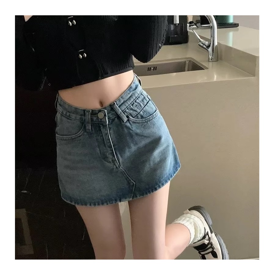  Yuruma Rok Skort Denim A-line