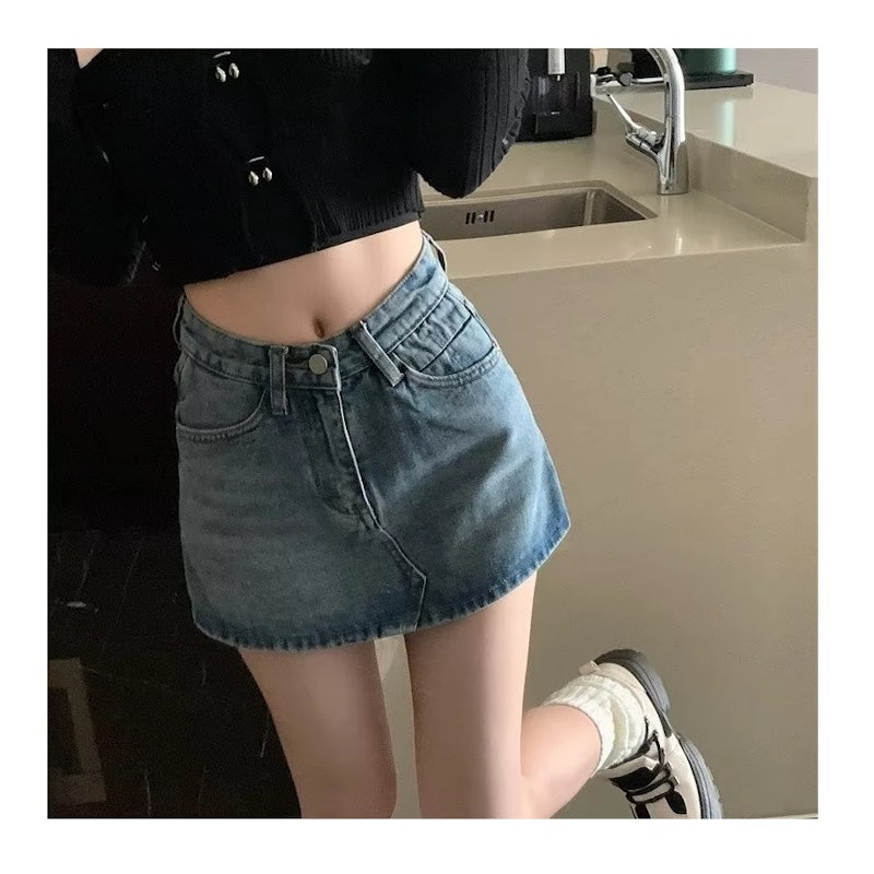 Yuruma Rok Skort Denim A-line 2