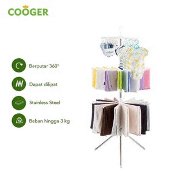 COOGER Rak Jemuran Handuk 24 Klip