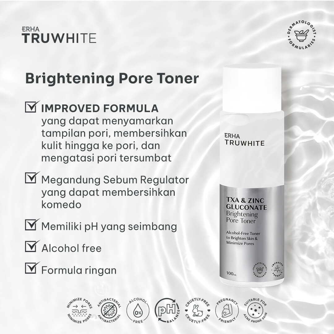 ERHA Clinic Indonesia Truwhite TXA & Zinc Gluconate Brightening Pore Toner