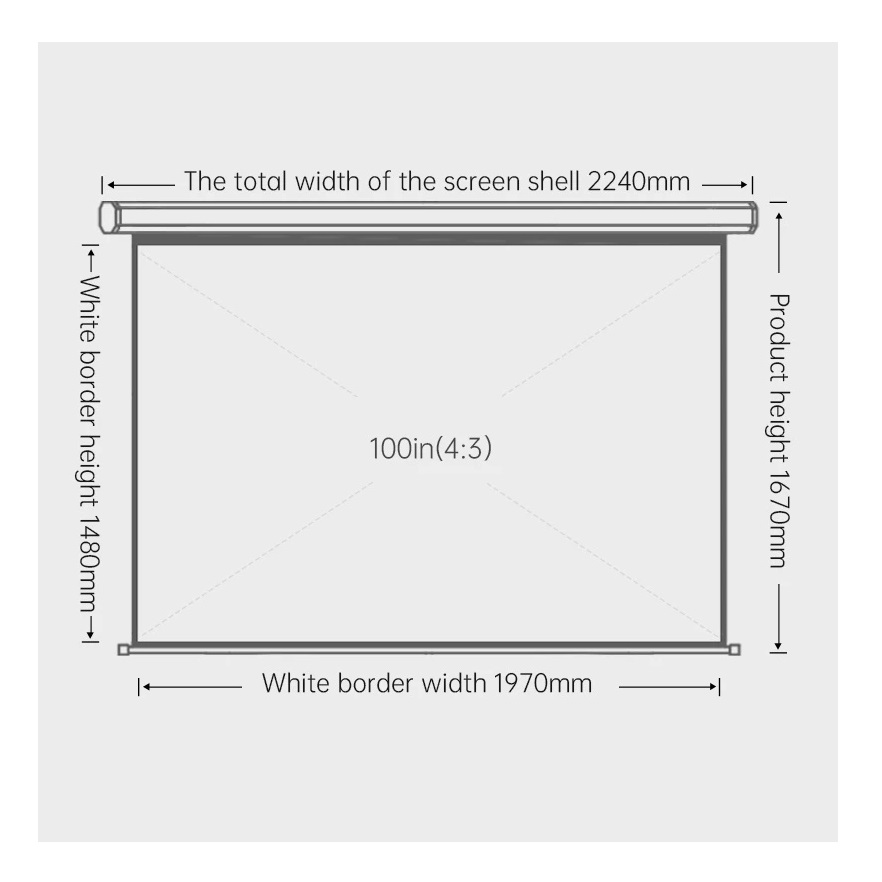 Deli Automatic Screen Projector 100 inch 2