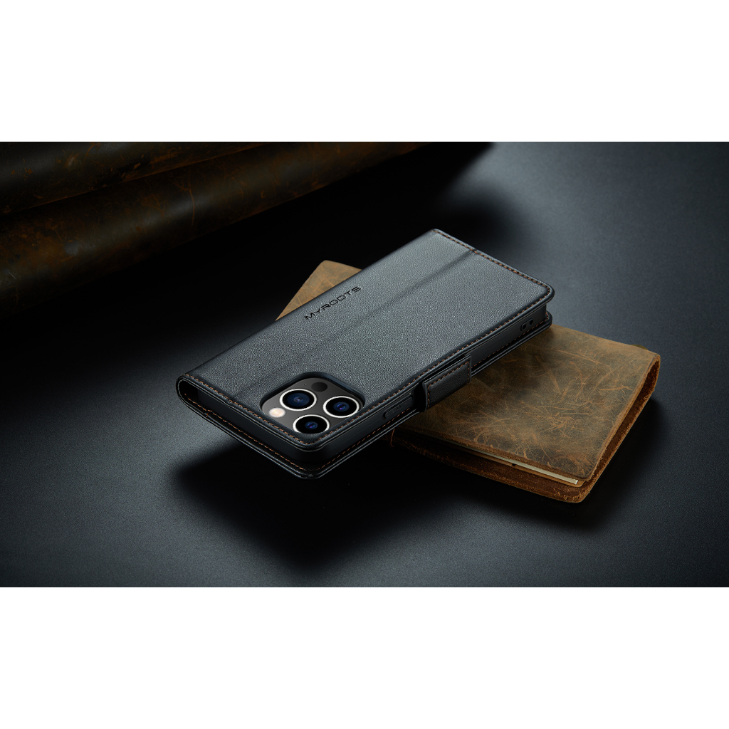  Myroots Leather Case Flip RFID Iphone