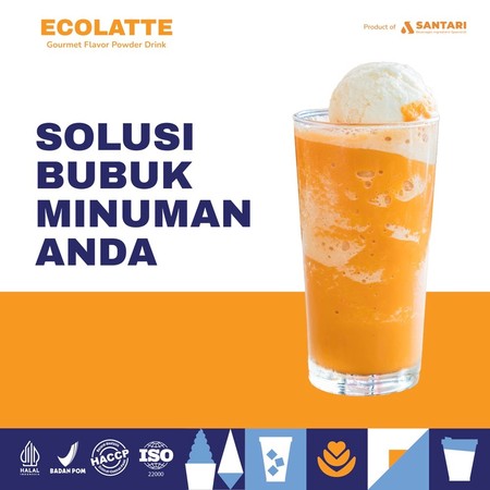 Santari Group Ecolatte Gourmet Flavor Powder Drink Thai Tea 1 kg