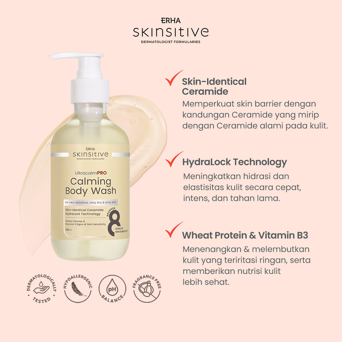 ERHA Clinic Indonesia Skinsitive UltracalmPRO Calming Body Wash