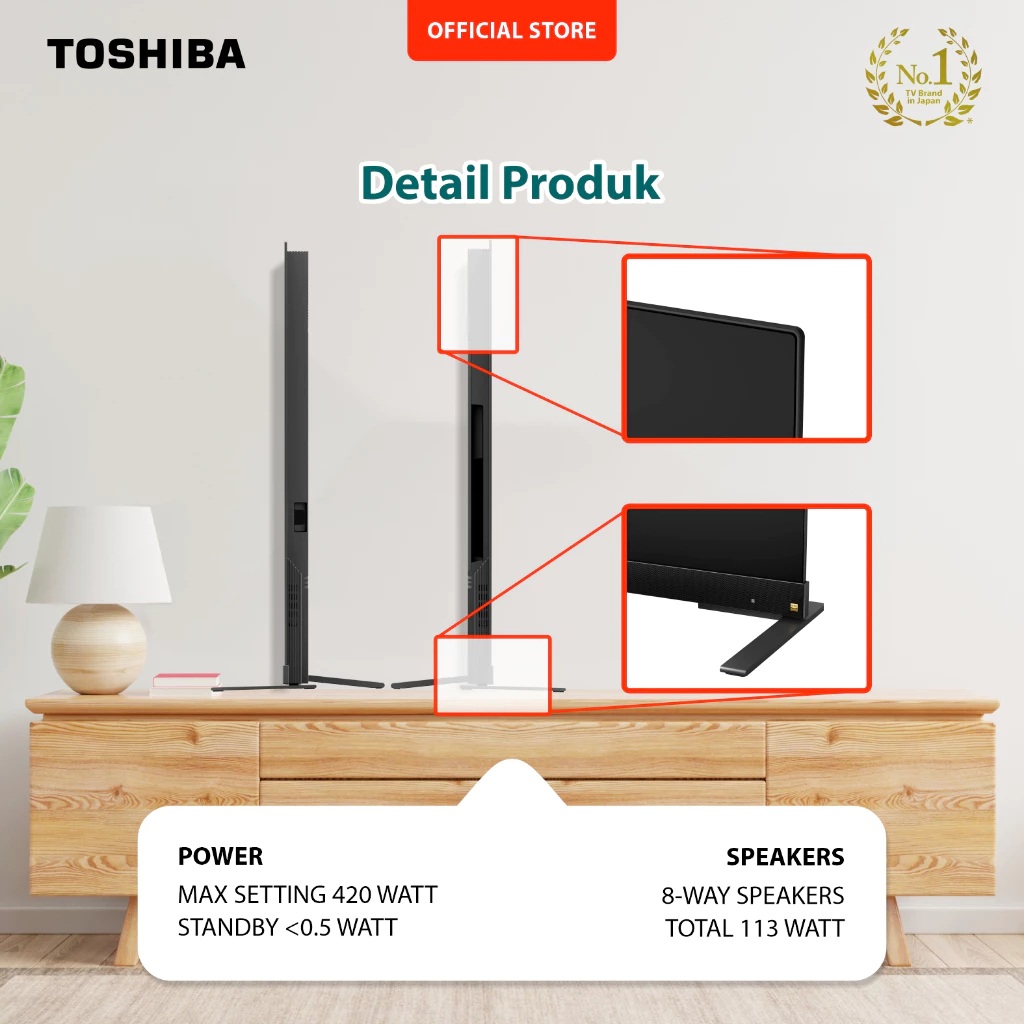 Skyworth Industry Indonesia Toshiba 4K OLED Smart TV 65X9900LP