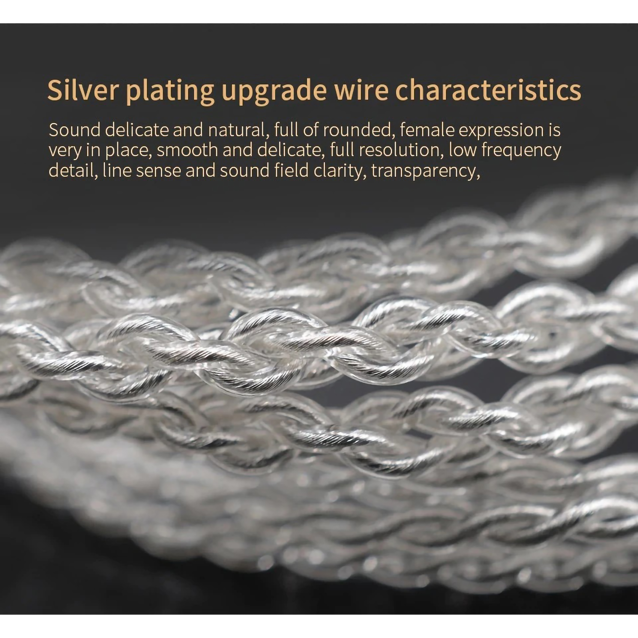  KZ Cable Silver Cable Upgrade for KZ Earphone Type C with Mic