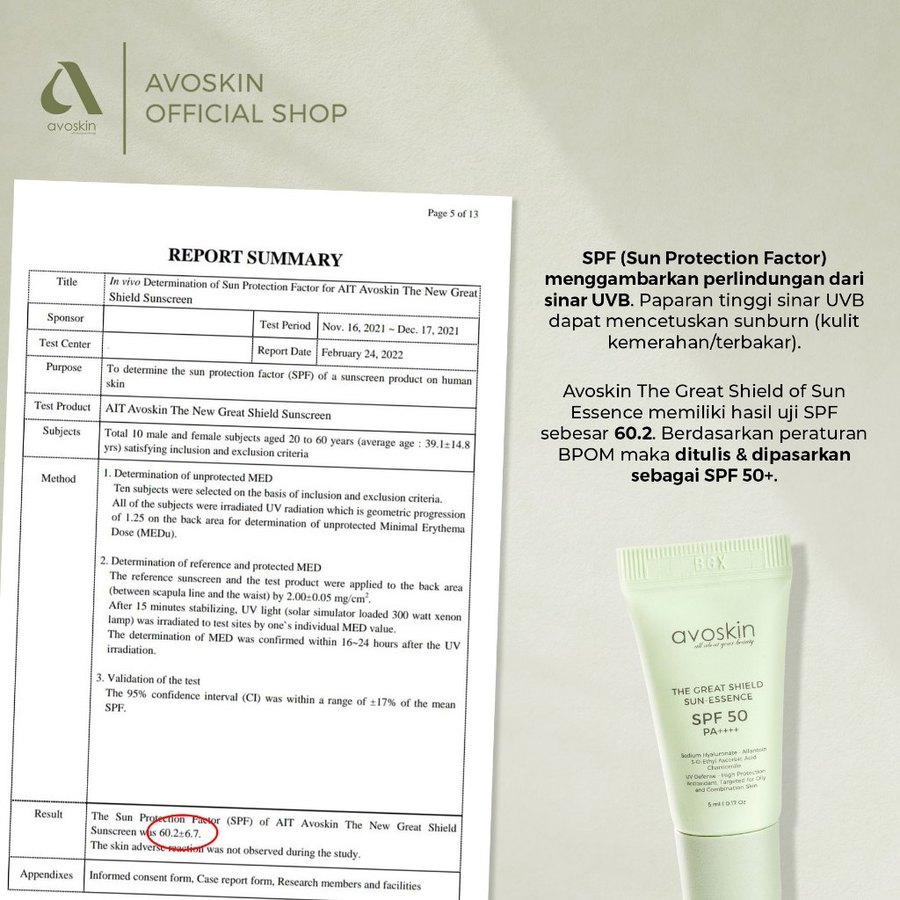 AVO Innovation Technology Avoskin The Great Shield SPF 50 PA++++