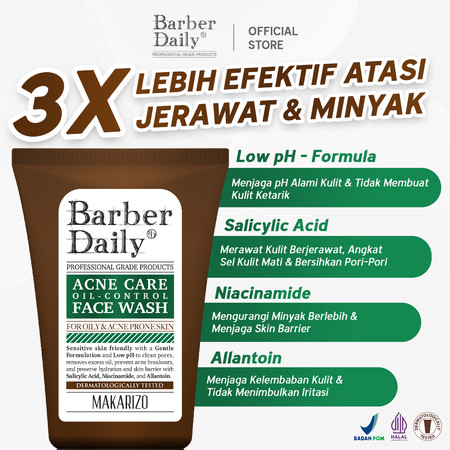 Akasha Wira International Barber Daily Acne Care Oil-Control Face Wash