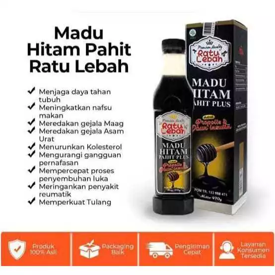 Ratu Lebah Madu Hitam Pahit Plus 4