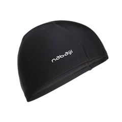 Decathlon Nabaiji Topi Renang Unisex Kain Polos Hitam