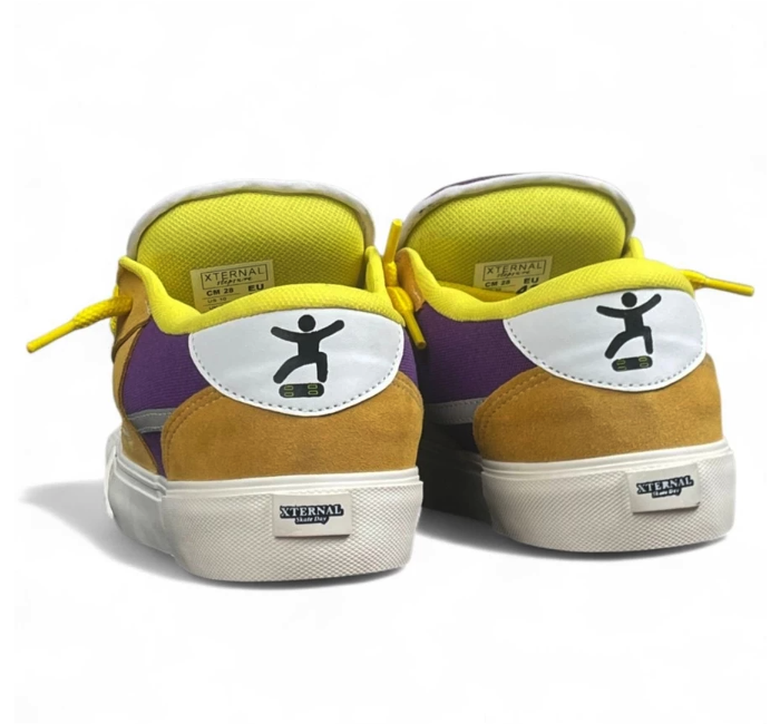  Xternal Step Sure Sepatu Gemuk Skateday Reflective Purple Yellow Sneakers