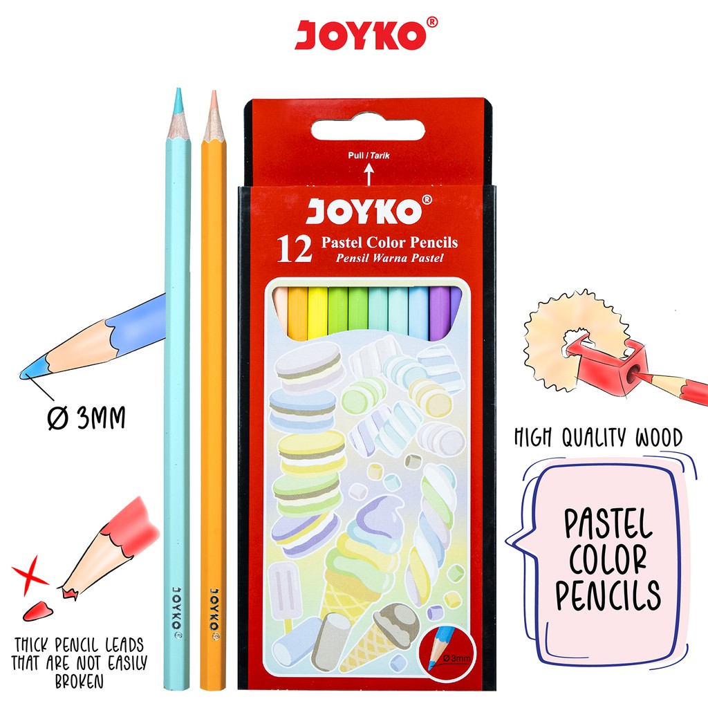 Atali Makmur JOYKO 12 Pastel Color Pencil CP-125P