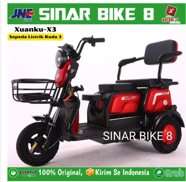  XUANKU Sepeda Listrik Roda 3  X-3