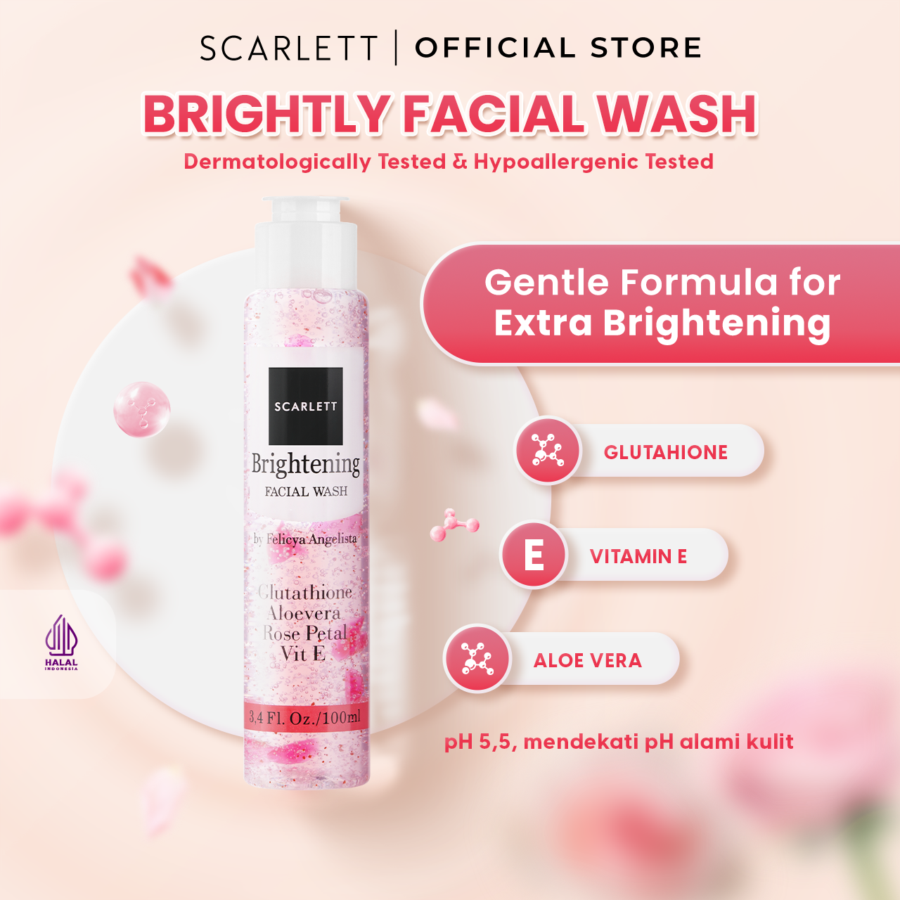 Opto Lumbung Sejahtera Scarlett Whitening Brightening Facial Wash