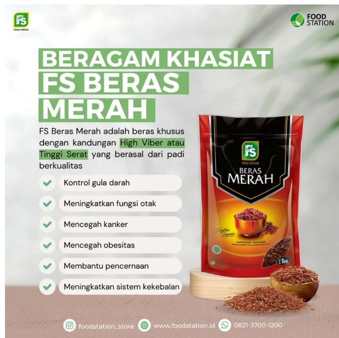 Food Station Beras Merah 1 kg 3