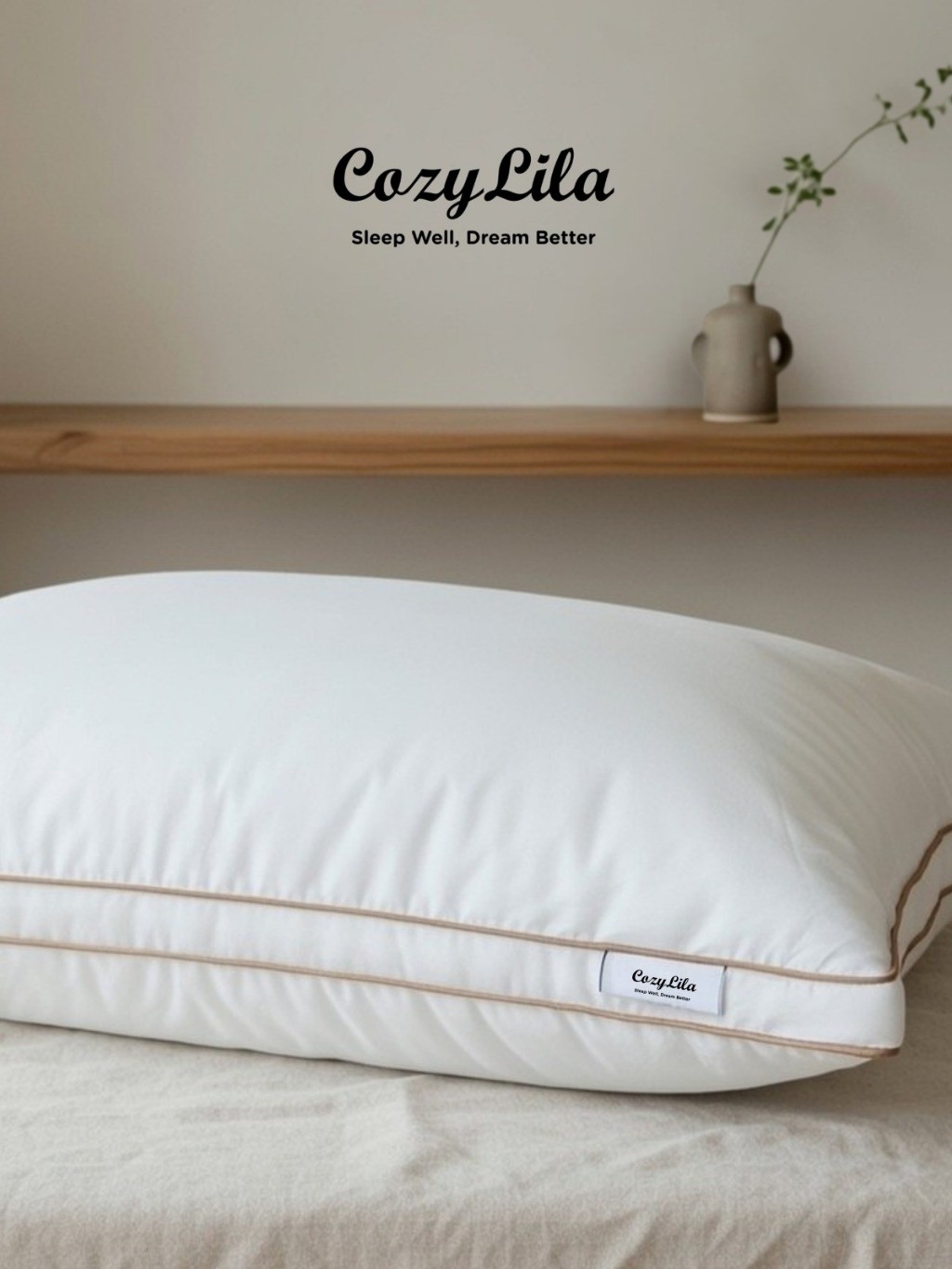 Bong Maju Mapan Cozylila Featherlike BSC Olive Pillow Double List 