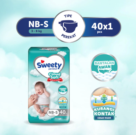 Softex Indonesia Sweety Silver Comfort Cloud Soft NB-S