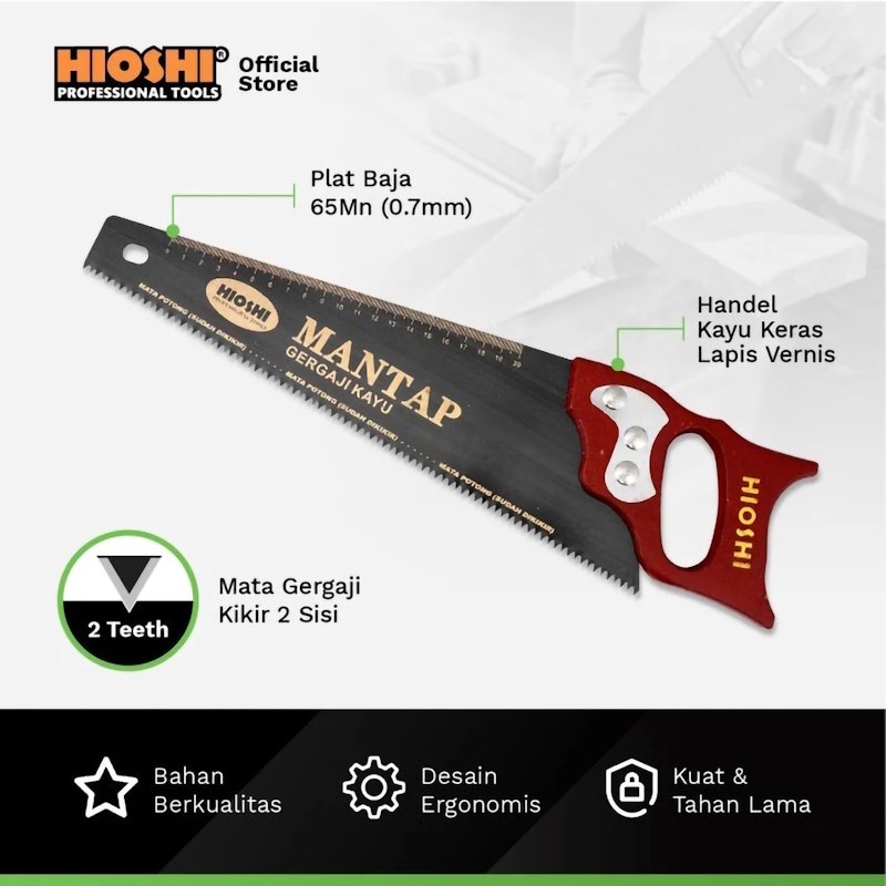 HIOSHI Gergaji Kayu Mantap Eco Type 20 Inch