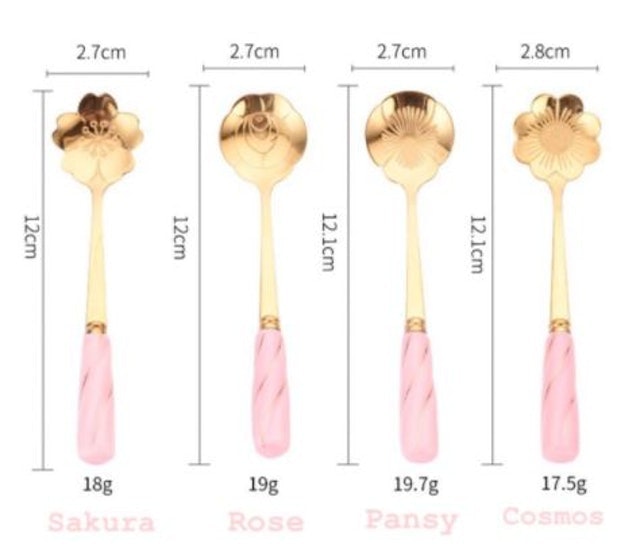  Marble Flower Tea Spoon