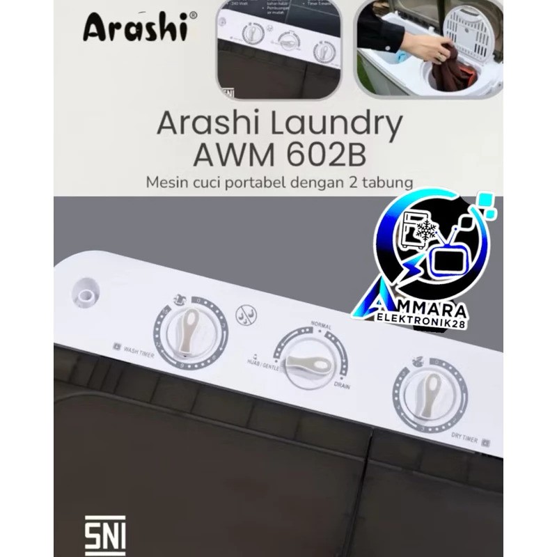 Suma Artha Perkasa Arashi Mesin Cuci Portabel Laundry AWM 602B