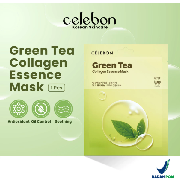 HLMC  Célebon Green Tea Collagen Essence Mask
