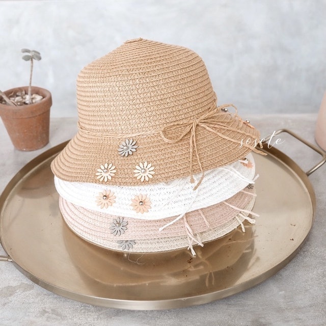Little Sosete Daisy Bucket Hat & Purse 