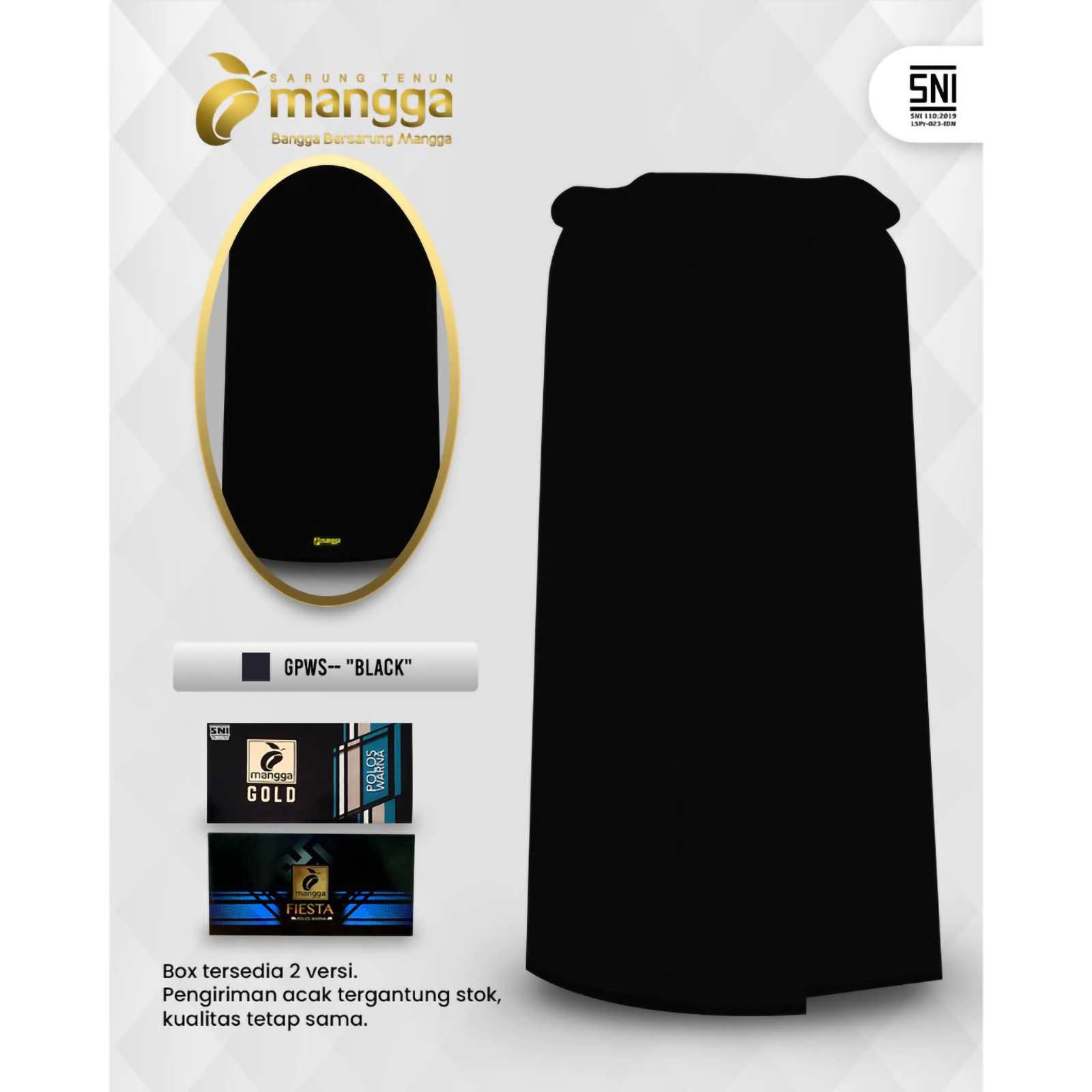 Sarung Mangga Polos Hitam GPWS01