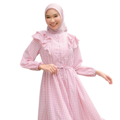 Haima Dusty Pink Gingham Dress