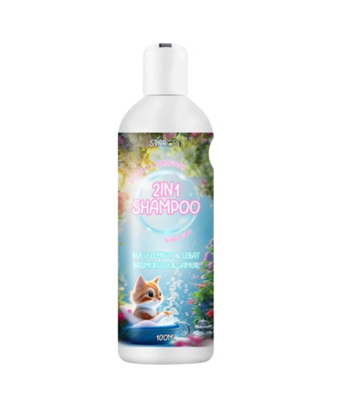 Starcat 2in1 Shampoo Anti Fungal & Fleas Bubblegum 1