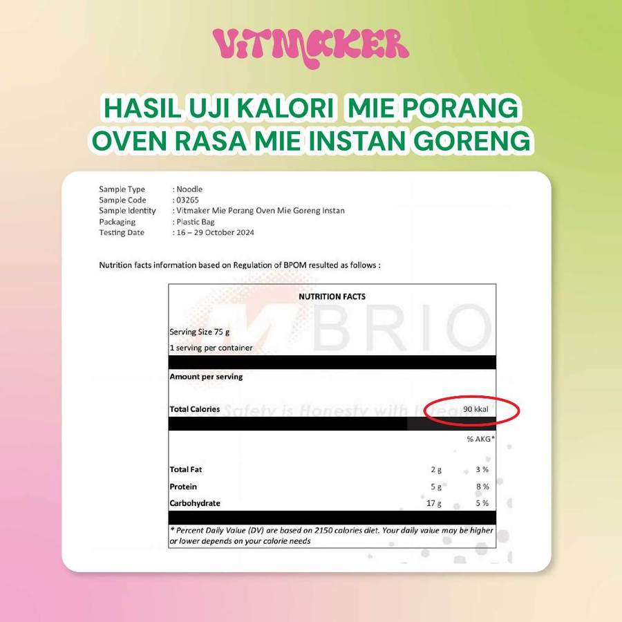 Megah Cantika Indonesia Vitmaker Mie Porang Oven Rasa Mi Instan Goreng 