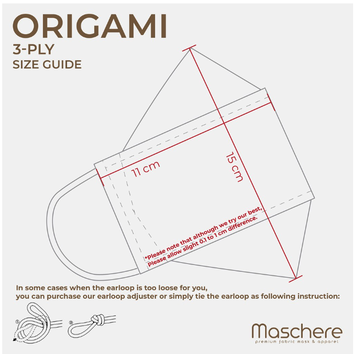 Masker Kain 3-Ply Model Origami 3