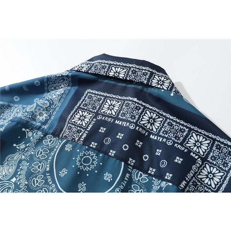 Dark Icon Shirt Short Sleeve Vintage Summer Paisley Hawaiian 2