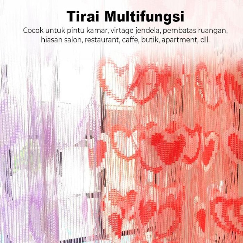 IDOHOUSE Tirai Gorden Pintu Motif Love Q1-1 5